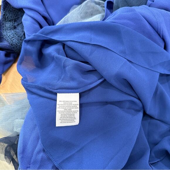 Free People Forget Me Not Blue Chiffon Maxi Dress Sleeveless NWT Size 4 - Picture 8 of 11